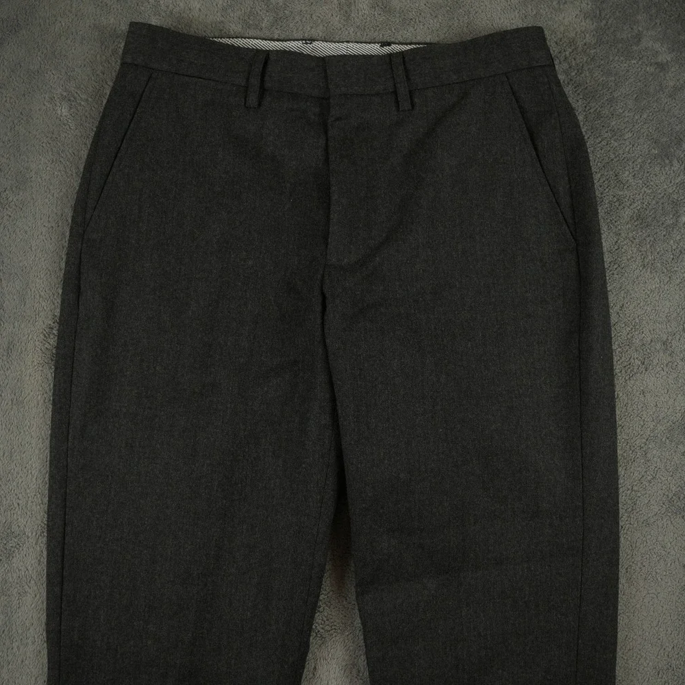 J.Crew Dress Pants Men 31x30 Charcoal Gray Wool‎ Blend Slim Straight Trousers